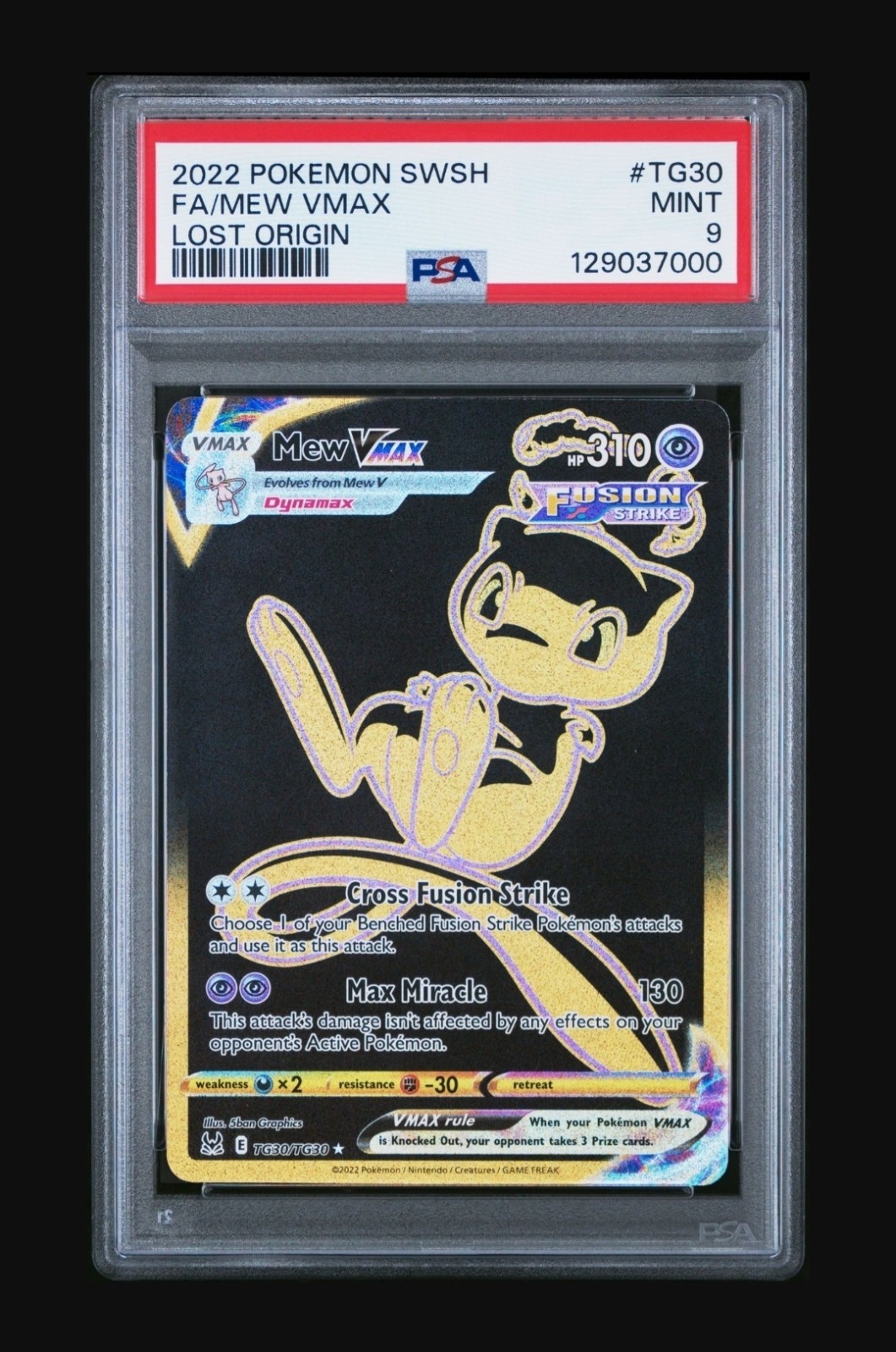 Mew VMAX TG30/TG30 Swsh11: Lost Origin Trainer Gallery Holo PSA 9