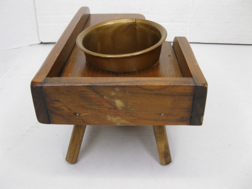 Unique Mini Wood Coffee Table Succulent Planter Plant Holder VTG - Picture 4 of 8