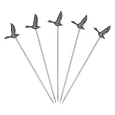 5 Pcs Stainless Steel Cocktail Picks, 4.1 Inch Black (Bird)