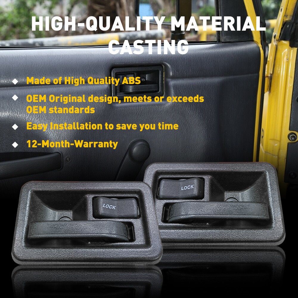 Wrangler NEW Inside Door Handles Interior RH & LH PAIR for 1987-2004 Jeep YJ TJ thumbnail 2