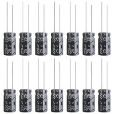 Allecin 220uF 25V 6x12mm Electrolytic Capacitor 220 UF MFD 16 Volt...