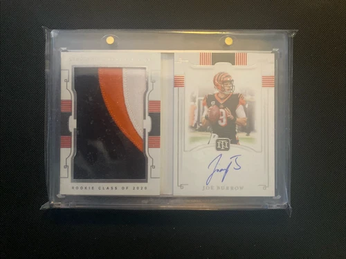 Joe Burrow Auto 2020 Panini National Treasures 3 Color Relic Booklet # 71/99 RC