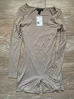 Forever21 Taupe Nude Beige Smooth Long Sleeve Bodycon Playsuit Romper S NEW — photo 1