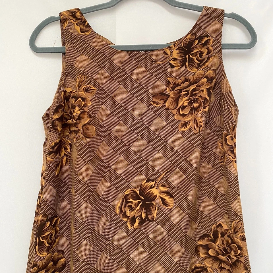 Vestido midi floral a cuadros grunge vintage Y2K talla 8P años 90 caprichoso punk goblincore Foto 2 de 4