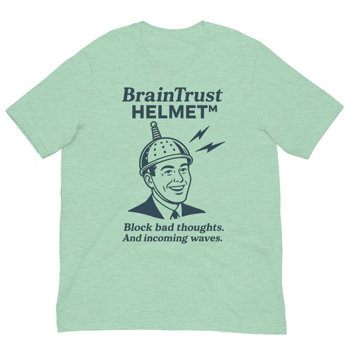 Braintrust Helmet Retro Funny Unisex t-shirt - Picture 3 of 6