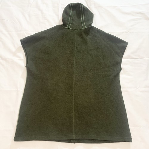 Cárdigan Poncho Vintage Katie Todd 2X Sudadera con Capucha Sin Mangas Mezcla de Lana Perla Botón - Imagen 5 de 8