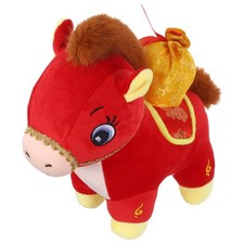 Plush Horse Stuffed Animal Chinese Zodiac Mascot Traditional Ornament
