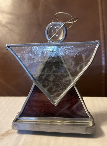 "Vitral Angel Praying Suncatcher 4"" de alto independiente usado púrpura" - Imagen 2 de 7