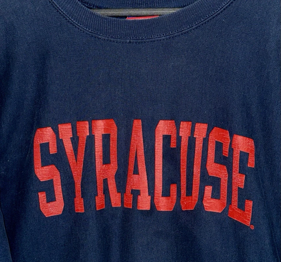 Sudadera Vintage Años 90 SYRACUSE UNIVERSITY NARANJA Campeón Tejido Inverso L Foto 2 de 4