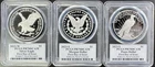 2023-S Morgan Peace Eagle Dollar Proof 3-coin Set PCGS PR70DCAM David Hall FDOI