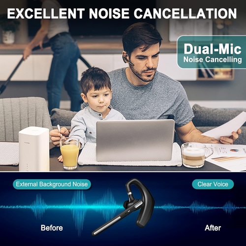 Trucker Wireless Mic Bluetooth Noise Cancelling Headset Earpiece NEW USA - Picture 8 of 12