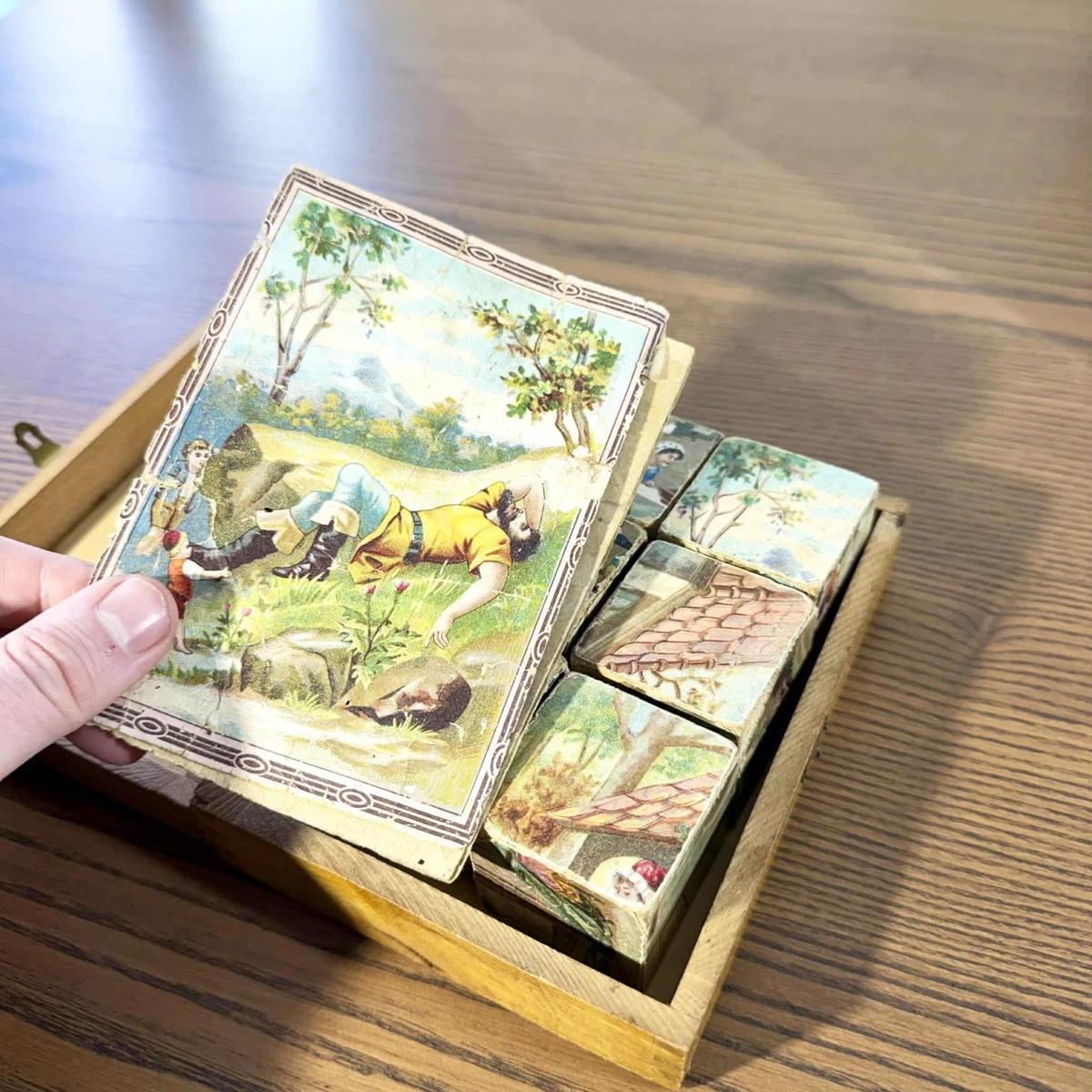 Fin XIXe - GRAND JEU DE CUBES ANCIEN - jouet 19e ENFANTINA 1900