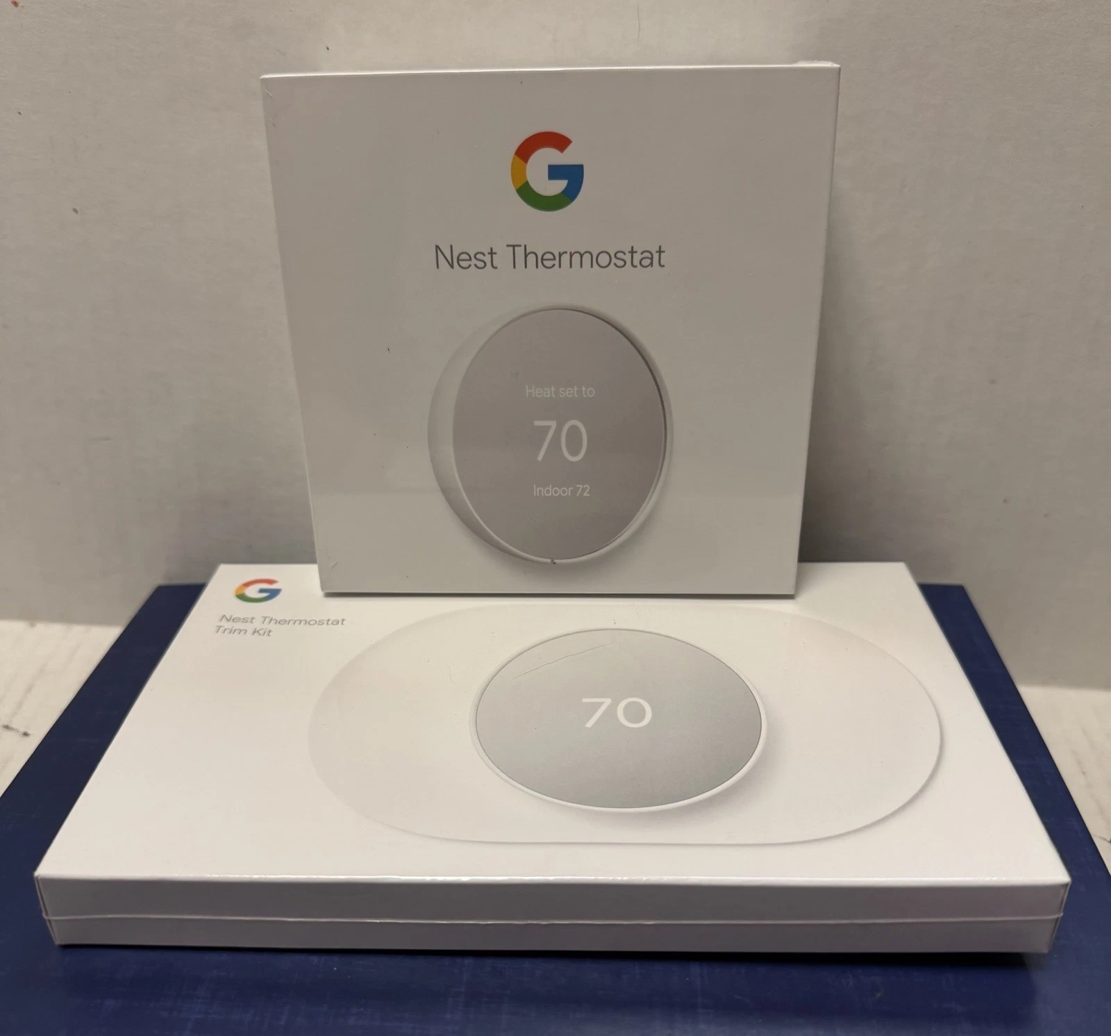 Google Nest Thermostat G4CVZ Programmable Smart Wi-Fi + Trim Kit. New, Sealed!