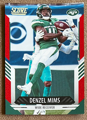 2021 Score Dots Red #48 Denzel Mims /460 Numbered Parallel New York Jets Card