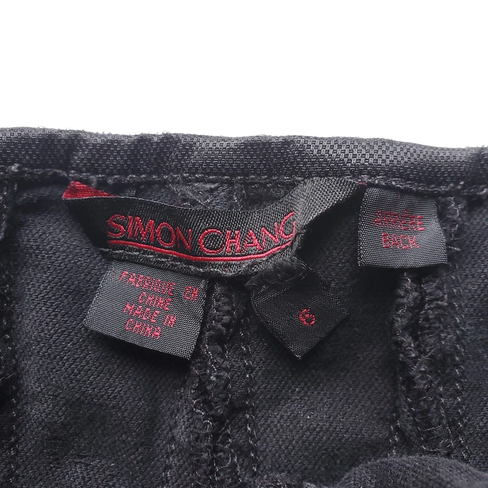 复古 Simon Chang 面板裙 6 码闪亮黑色灰色金属版喇叭 90 年代 Y2K — 第 4/4 张图片