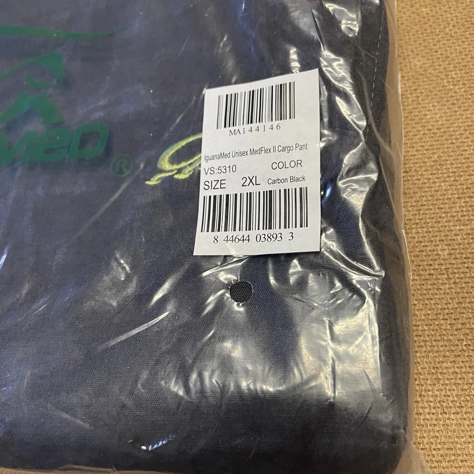 Lote de 4 Pantalones Exfoliantes IguanaMed Adulto XXL 2XL Gris Parte Inferior Bolsillos Cordón Hombres Foto 4 de 4