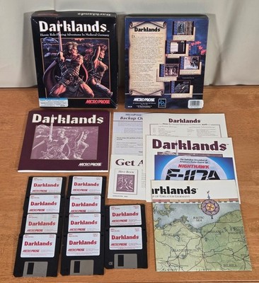 Darklands Microprose 3.5'' Floppy IBM PC Big Box Game Complete CIB Map 1992