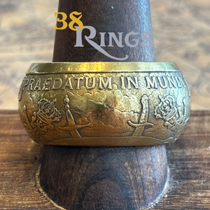 Authentic GOLD PLATED PURE SILVER PIRATE COIN RING USA Sizes 5-12 Buccaneer Privateer