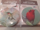 Absorbent Stone Car Coaster Cardinal Red Bird Hummingbird 2 Pack Gift NEW
