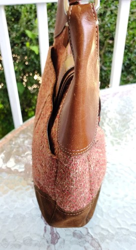 Coach LARGE Vintage F11214 Soho Hampton Orange Tweed Flap Hobo Bag w/Wristlet - Picture 9 of 24