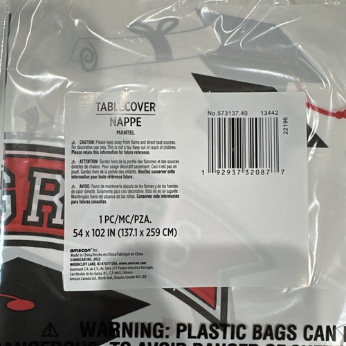 NIOP: 2 Graduation Plastic Tablecloths 54" x 102" Tableware Red/Black/White - Picture 6 of 6