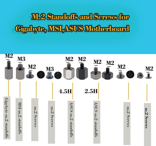 Konvolut 48 PC Montageschrauben M.2 SSD NVMe für Asus Gigabyte Mainboards... - Bild 2 von 3