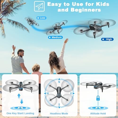 Drone with Camera for Adults, 1080P FPV Drones for Beginners with Dark Grey - Picture 3 of 7
