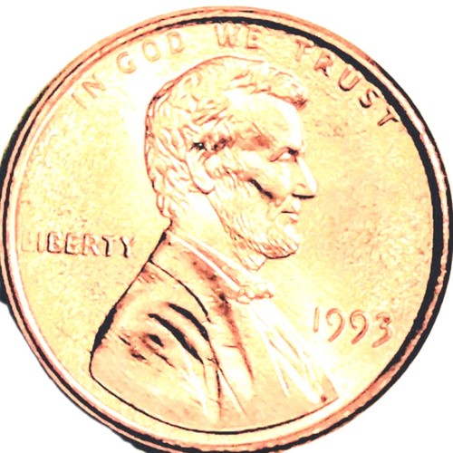 1993P Lincoln Cent . Error: No "VDB". - Picture 1 of 6
