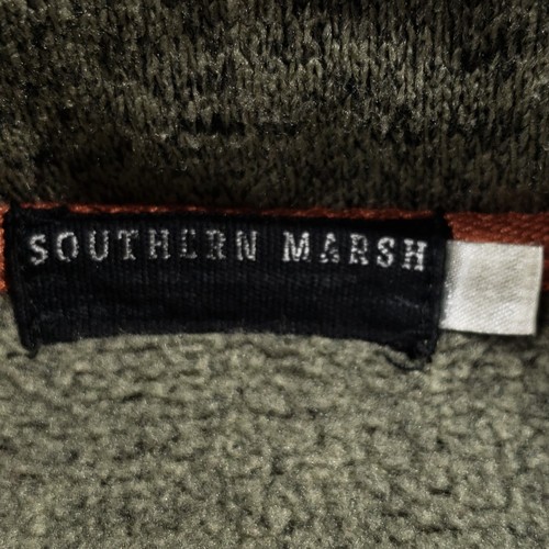 Southern Marsh Pullover 1/4 Snap Sweater Mens XL Green Orange Fieldtec Quarter - Picture 8 of 9