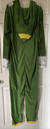 Buddy The Elf One Piece Pajamas Halloween Costume Adult Size L Zipper Fleece - Picture 6 of 6