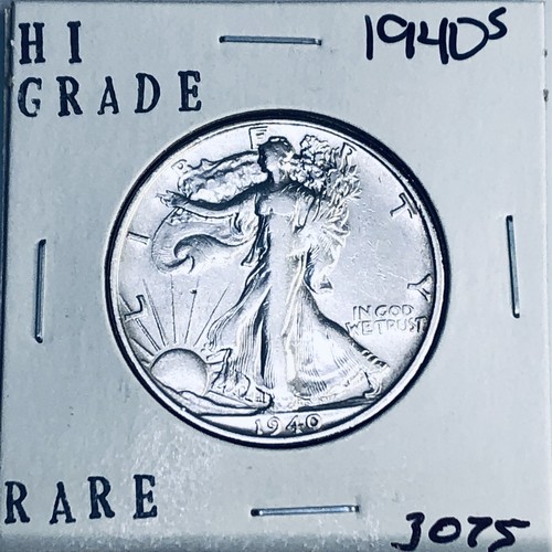 1940 S LIBERTY WALKING ARGENTO MEZZO DOLLARO ALTA QUALITÀ U.S. MINT MONETA RARA 3075