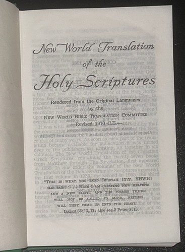1961 New World Translation Of The Holy Scriptures- Green Watchtower - Picture 8 of 12
