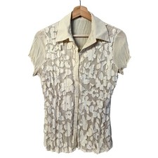 Vintage Y2K Womens Sheer Fairy Top Size S Floral Coquette Cottagecore Romantic