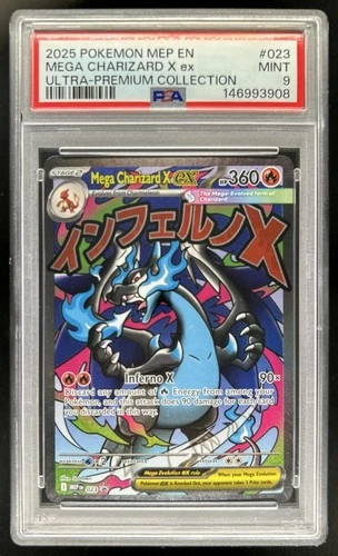 2025 Pokemon MEP Black Star Promos Mega Charizard X ex #023 PSA 9