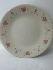 Vintage Corelle Corning Forever Yours 6.75" Dessert Bread Plates  Pink Hearts