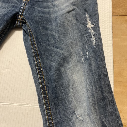 Rerock for Express Boot Cut Distressed Las Angeles Denim Jeans Blue Size 4R - Picture 14 of 15