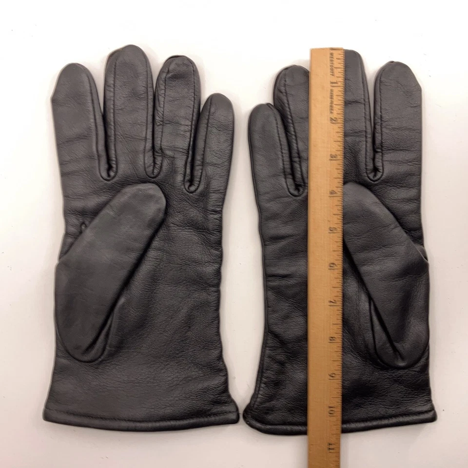 Damascus Corporation Black Leather Gloves Wool Blend knit lined size 9 - Image 4 of 4