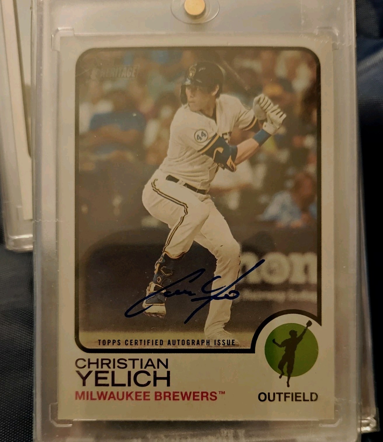 2022 Topps Heritage #ROA-CY Christian Yelich Real One Auto Brewers