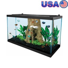 29 Gallon Glass LED Aquarium Kit W/ Filter Heater Fish Net Setup Guide New