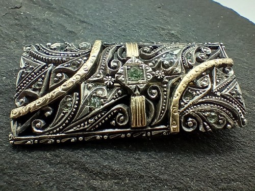 Beautiful Made 1920s Silver And Gold Brooch - Picture 2 of 6
