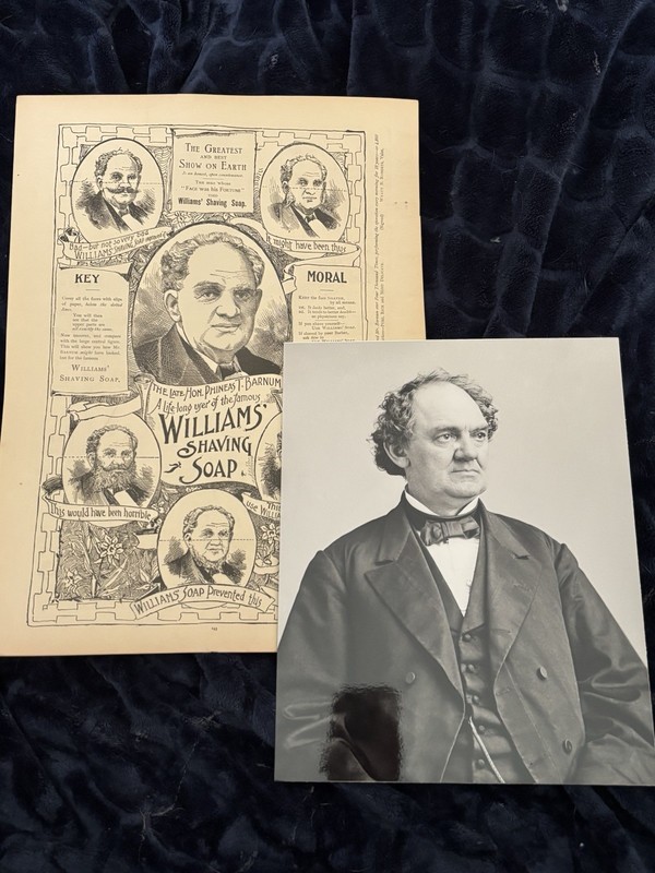 Large Advertising Page Featuring P.T.Barnum And Williams’ Shaving Soap
