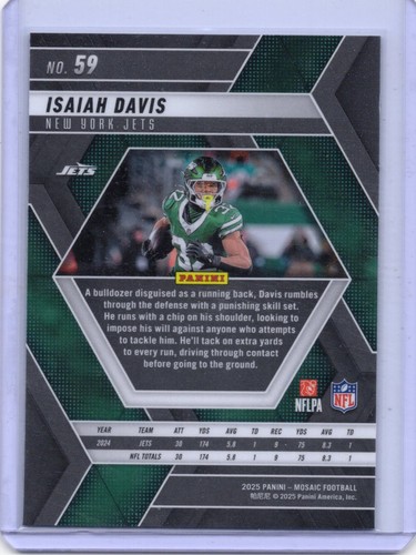 2025 Panini Mosaic - Isaiah Davis #59 NY Jets - Picture 2 of 2