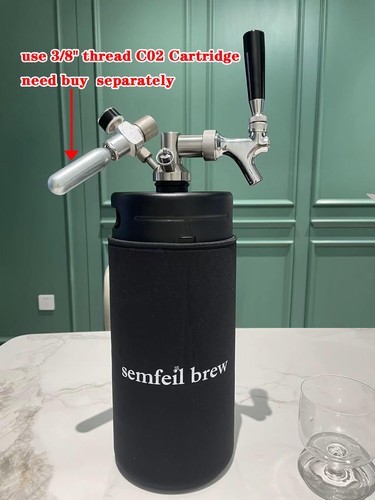128oz Mini Keg Growler Carbonated Beer Growler Tap System 304 Stainless Steel... - Picture 4 of 7