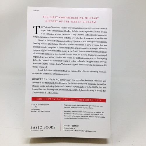 The Vietnam War ARC by Geoffrey Wawro Military History Uncorrected Proof NEW - Imagen 5 de 5