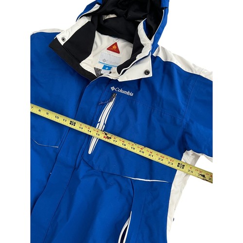 Columbia Omni Heat Tech Blue Waterproof Mens XL Winter Ski Jacket Vented HOOD - Picture 4 of 11