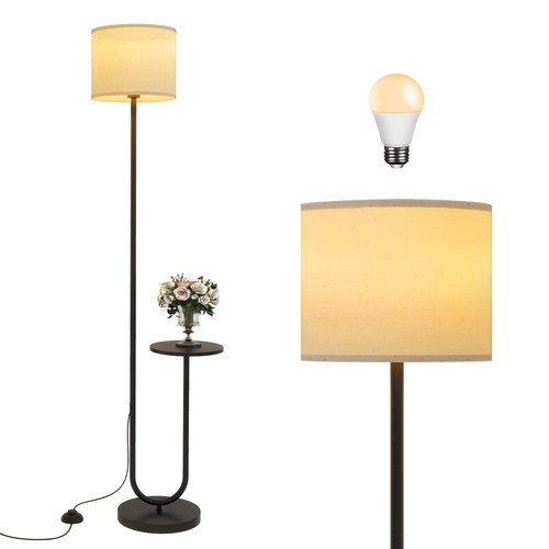 Stehleuchte Stehlampe mit Tisch LED Leselampe 8W Birne für Wohnzimmer E27 - Bild 2 von 6