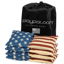 Play Platoon Premium Weather Resistant Cornhole Bags - Stars and Stripes