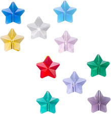 100pcs Crystal Star Beads 14mm Glass Beads Star Loose Beads Charms for DIY Cr...