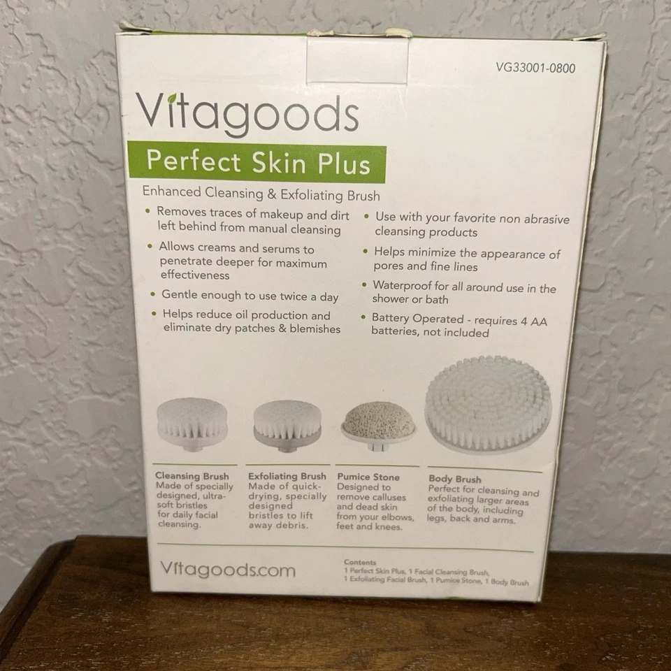 Vitagoods Perfect Skin Plus Cepillo Limpiador Exfoliante Mejorador y Exfoliante Foto 2 de 4