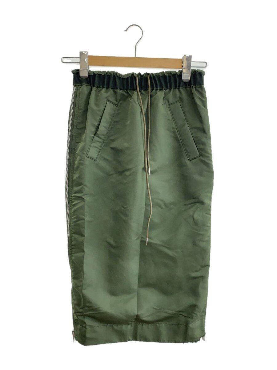 Sacai Long Skirt 23AW Nyron Twill Nylon 0 Khaki SCW-073 Used
